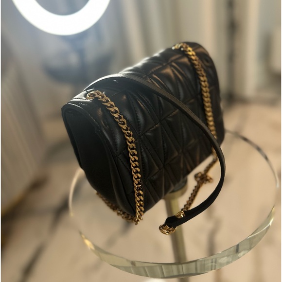 🌟SOLD🌟 NWT Versace Virtus Black Quilted Shoulder Bag - Picture 4 of 11